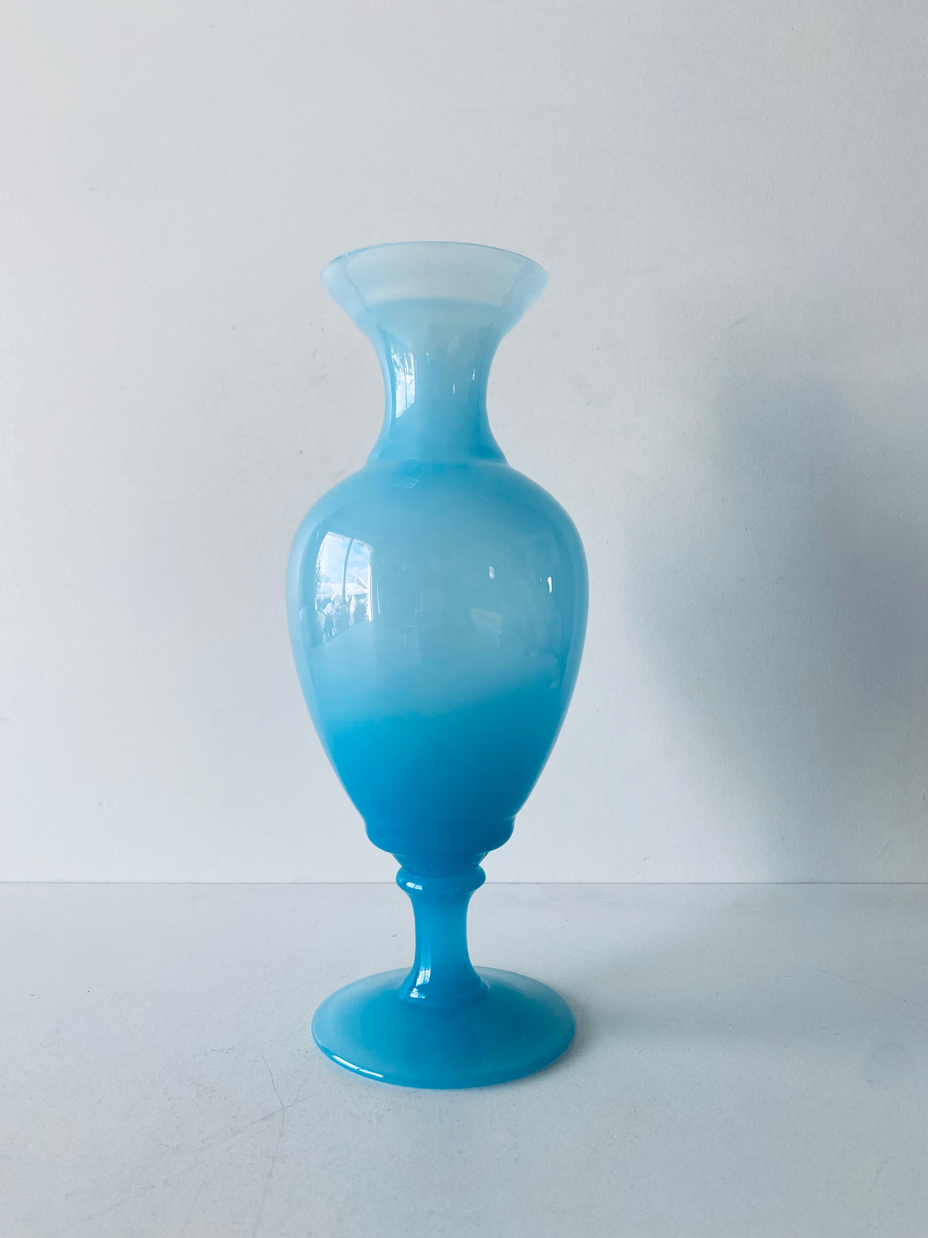 Blue opaline vase