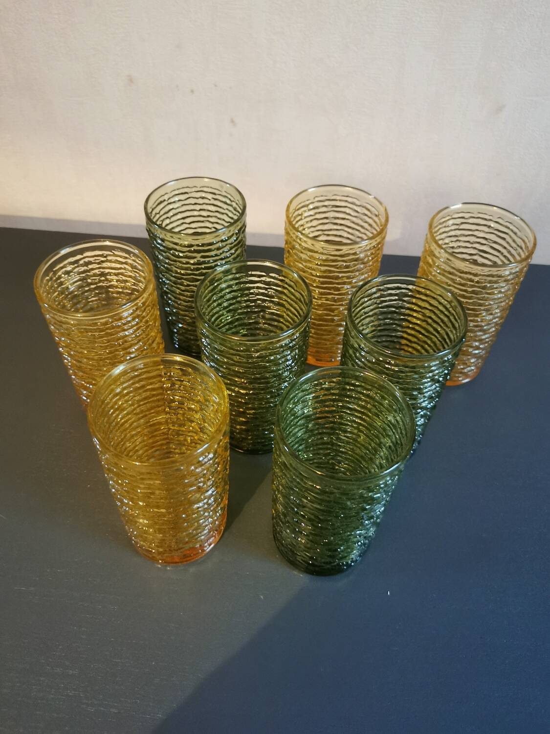 Vintage green anchor hocking soreno iced tea glass