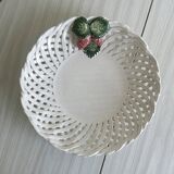 Large white twisted ceramic basket