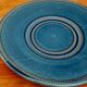 Large presentation plate Pichon Uzès Louis XVI Perlé blue