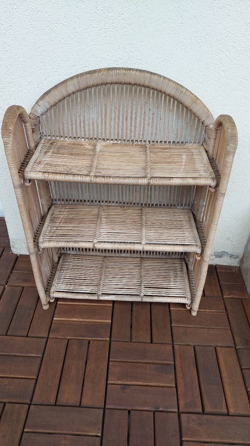 Vintage folding wicker furniture in its original condition