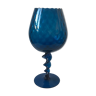 Vase en verre bleu