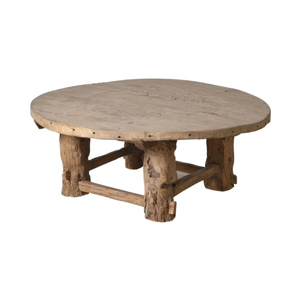 Xianping - Table basse ronde ancienne en orme massif n°2
