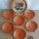 Set of 6 glazed scallop shell ramekins Emile Henry France