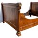 Empire period sleigh bed in solid walnut 19th century