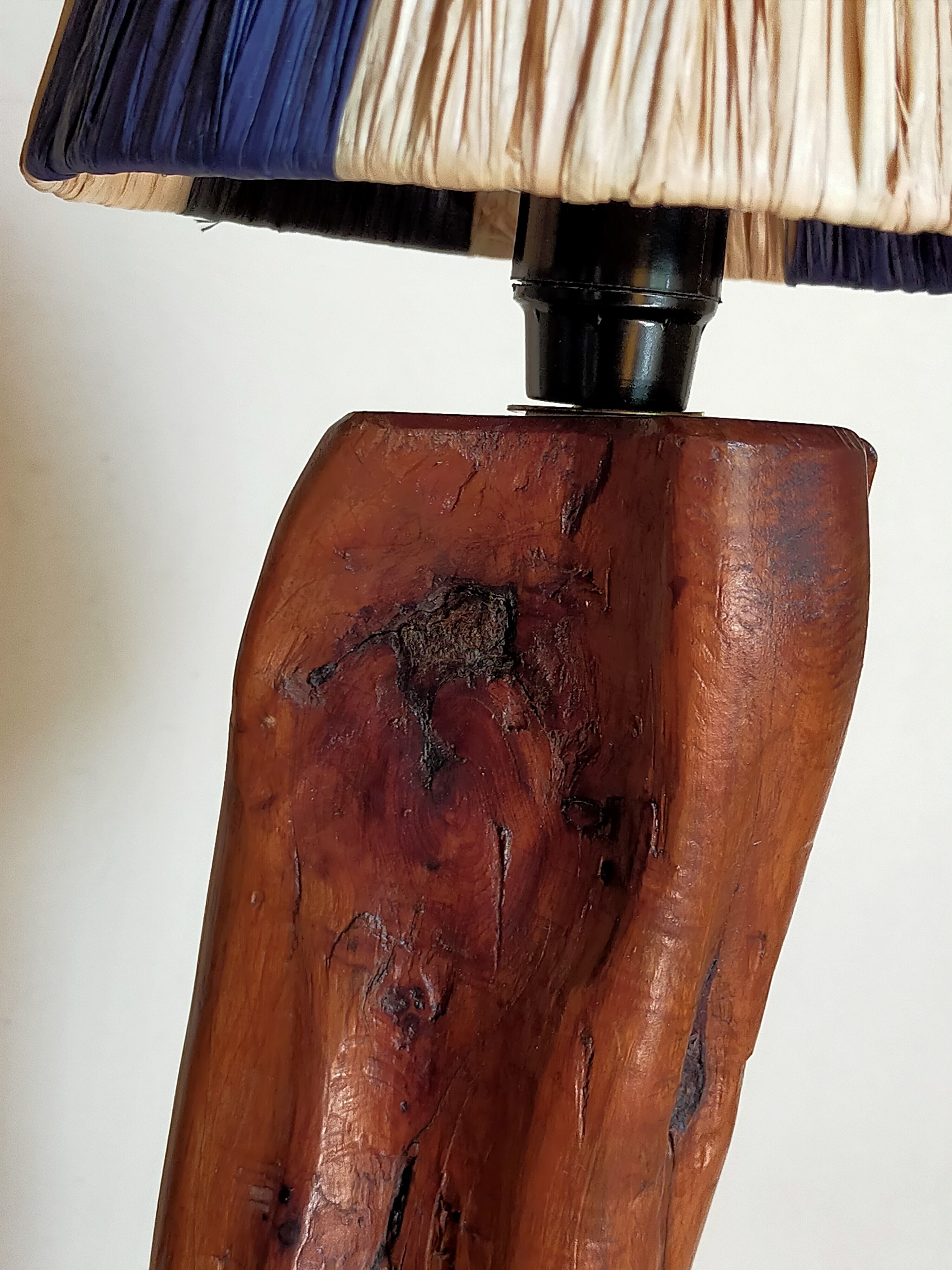 Free-form solid wood pose lamp in 1950s