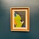 Original Swedish Oil on Panel – “Abstract in Green” by Hans Oswald – Signed – Vintage and Framed – 32 × 25 cm (12.6" × 9.8")