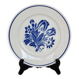 Assiette à dessert ancienne faïence Badonviller – Décor fleurs bleues