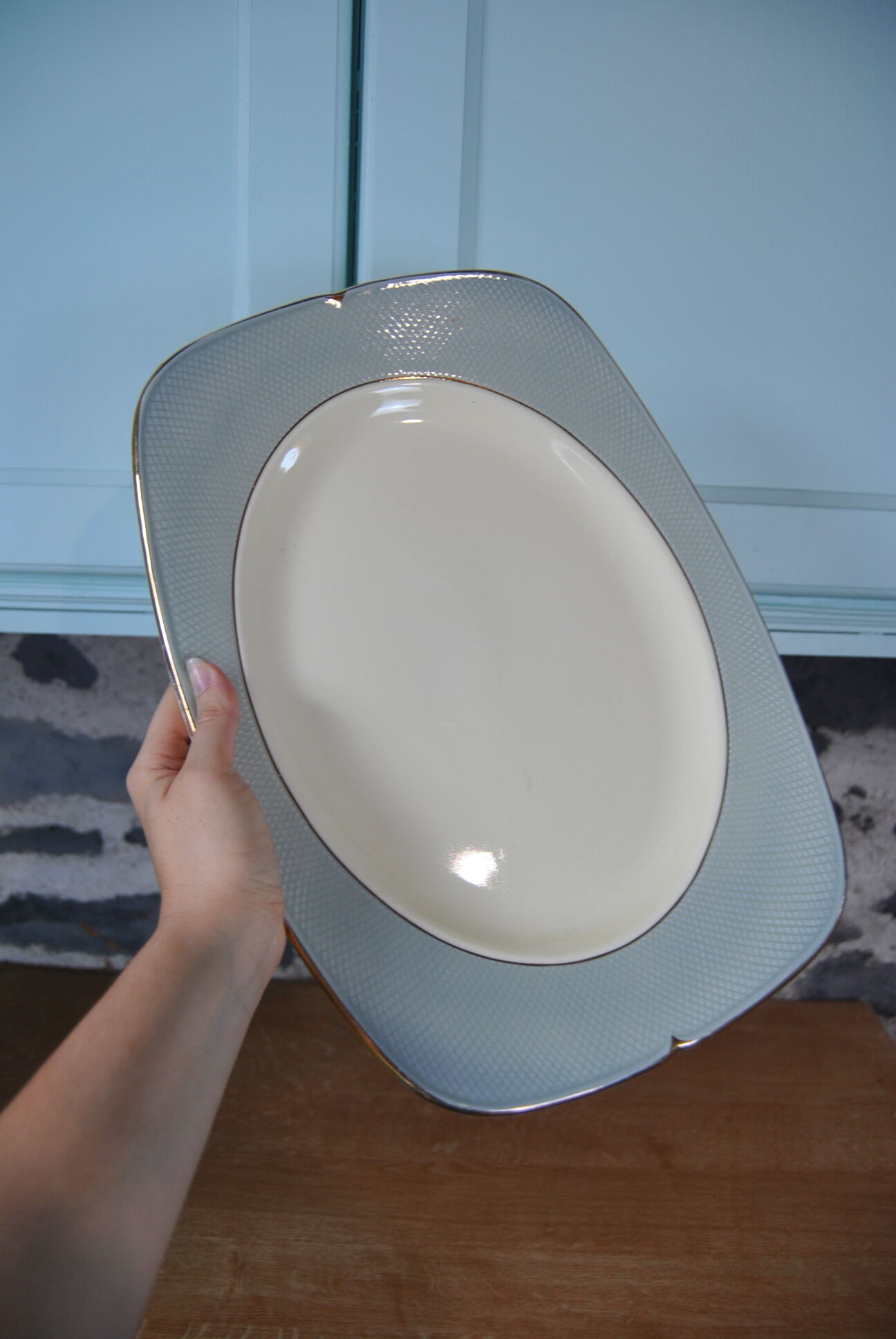 Faience dish from Salins - Orgeval model