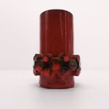 Hans Welling red Ceralux vase - Ceramano 1960