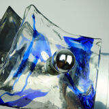 Mid century sconce glass metal chrome murano ice glass