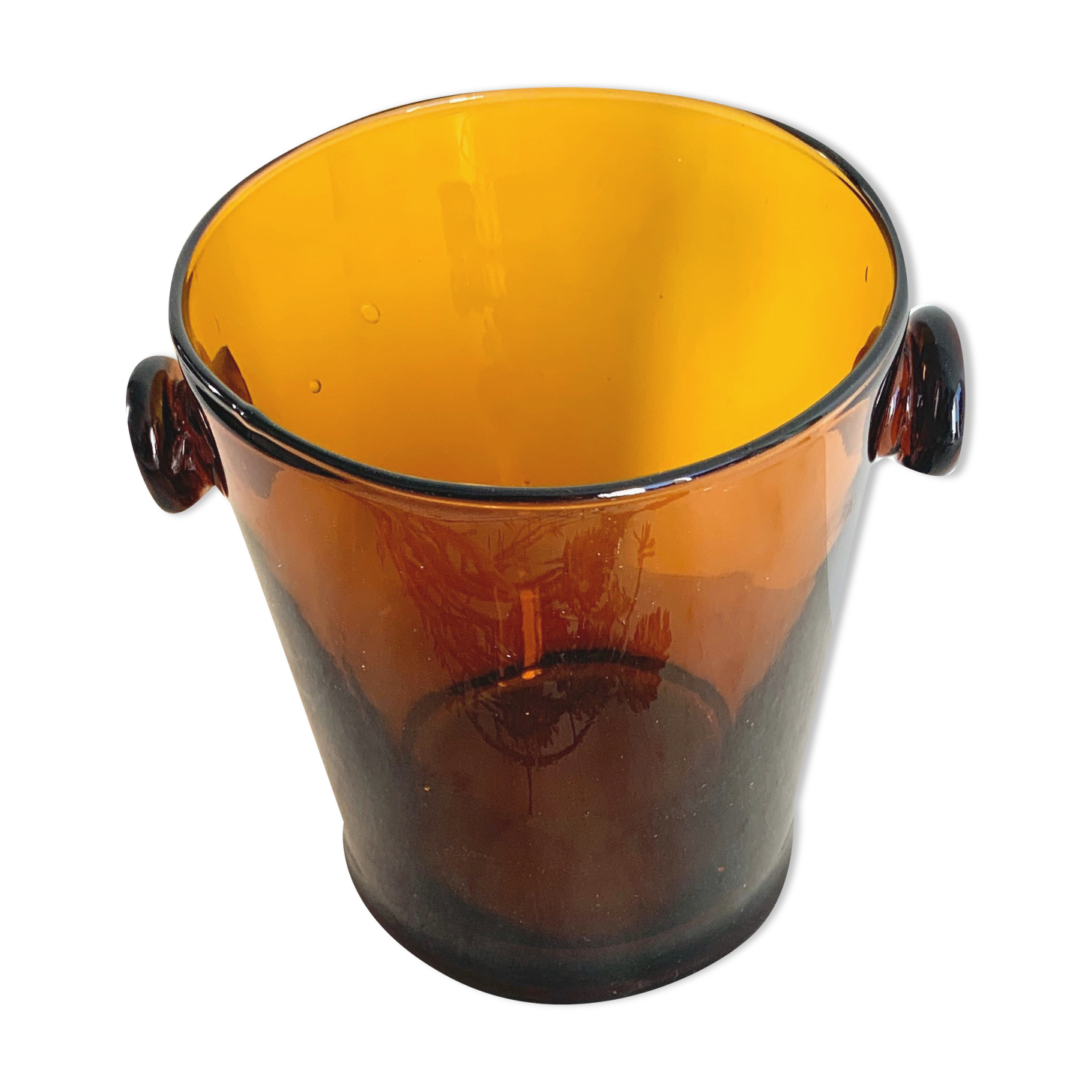 Amber glass ice bucket