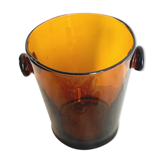 Amber glass ice bucket
