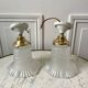 Pair of tulip wall lamps in molded glass on porcelain support 20s