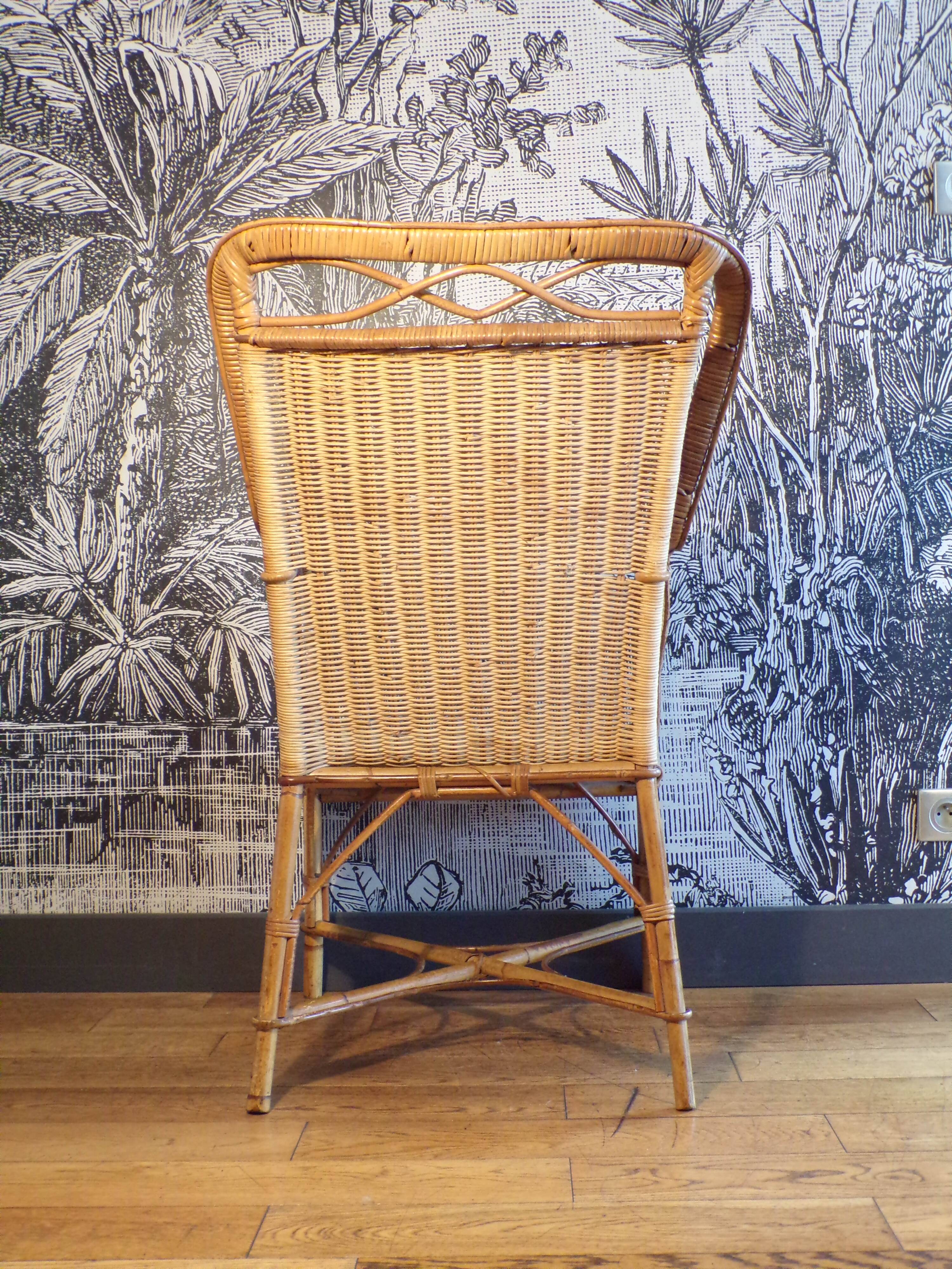 Vintage rattan armchair