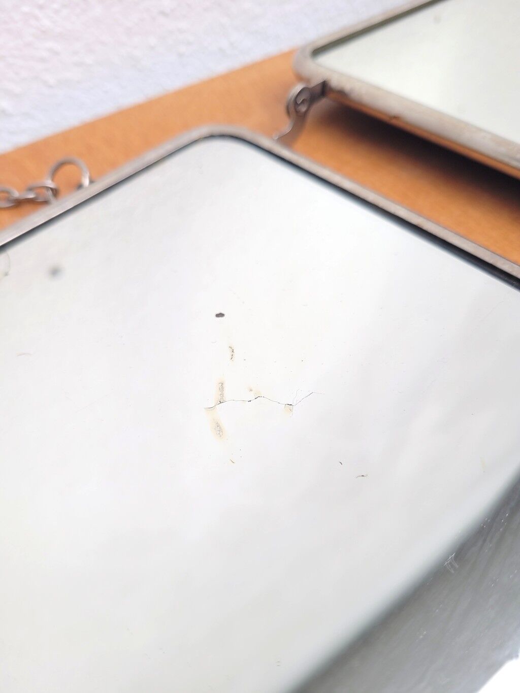 Vintage black triptych barber mirror