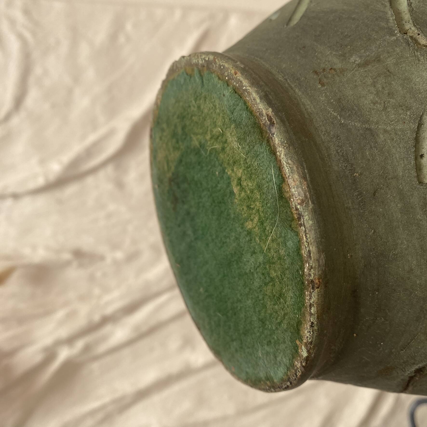 Spanish vase from the 60s-70s, olive green-grey ceramic, 31 cm.