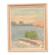 Original Swedish Oil on Canvas – "Coastal Landscape" by Erik Birger Gustavsson – Signed – Dated 1981 – Vintage and Framed – 41 × 33 cm (16.1 × 13 inches)