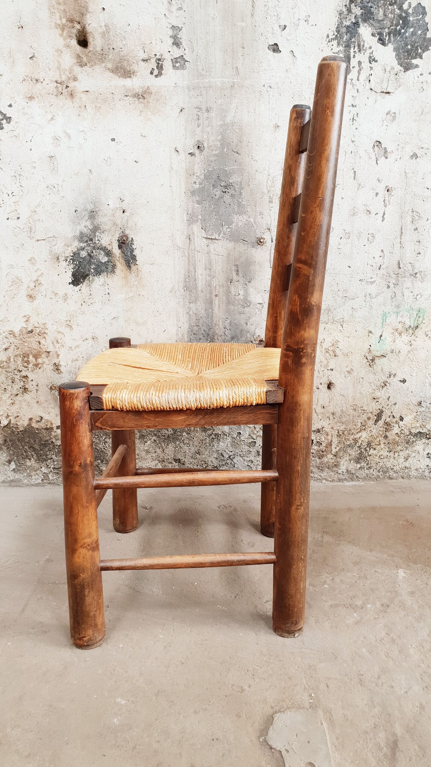 4 chaises brutaliste année 50
