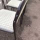 Set of 12 vintage Danish metal and fabric chairs