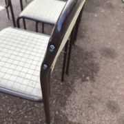 Set of 12 vintage Danish metal and fabric chairs