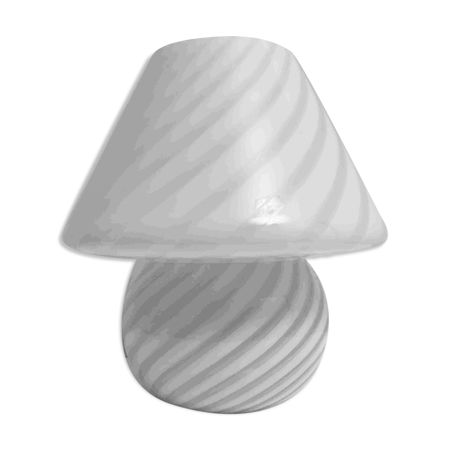 Murano mushroom lamp Italy vintage spiral decor glossy white dlg ven