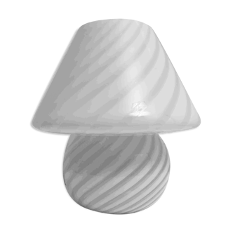 Murano mushroom lamp Italy vintage spiral decor glossy white dlg ven