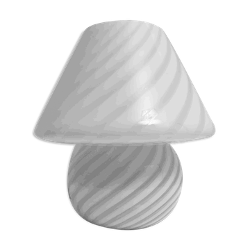 Murano mushroom lamp Italy vintage spiral decor glossy white dlg ven