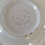 Trio of Italian 1970s deep plates, ochre brown floral decoration