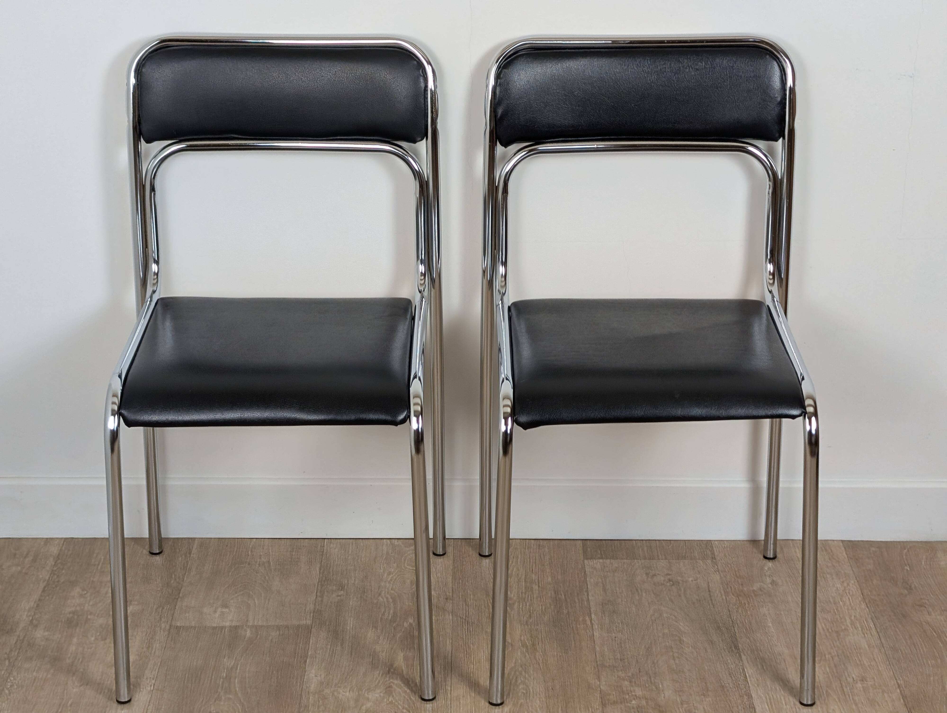 Pair of chrome chairs