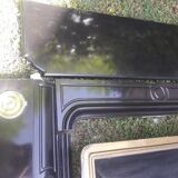 Fireplace XVIII° black marble louis XIV style with narrowed and floor slabs