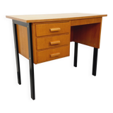 Vintage oak and black wood desk from the 60s