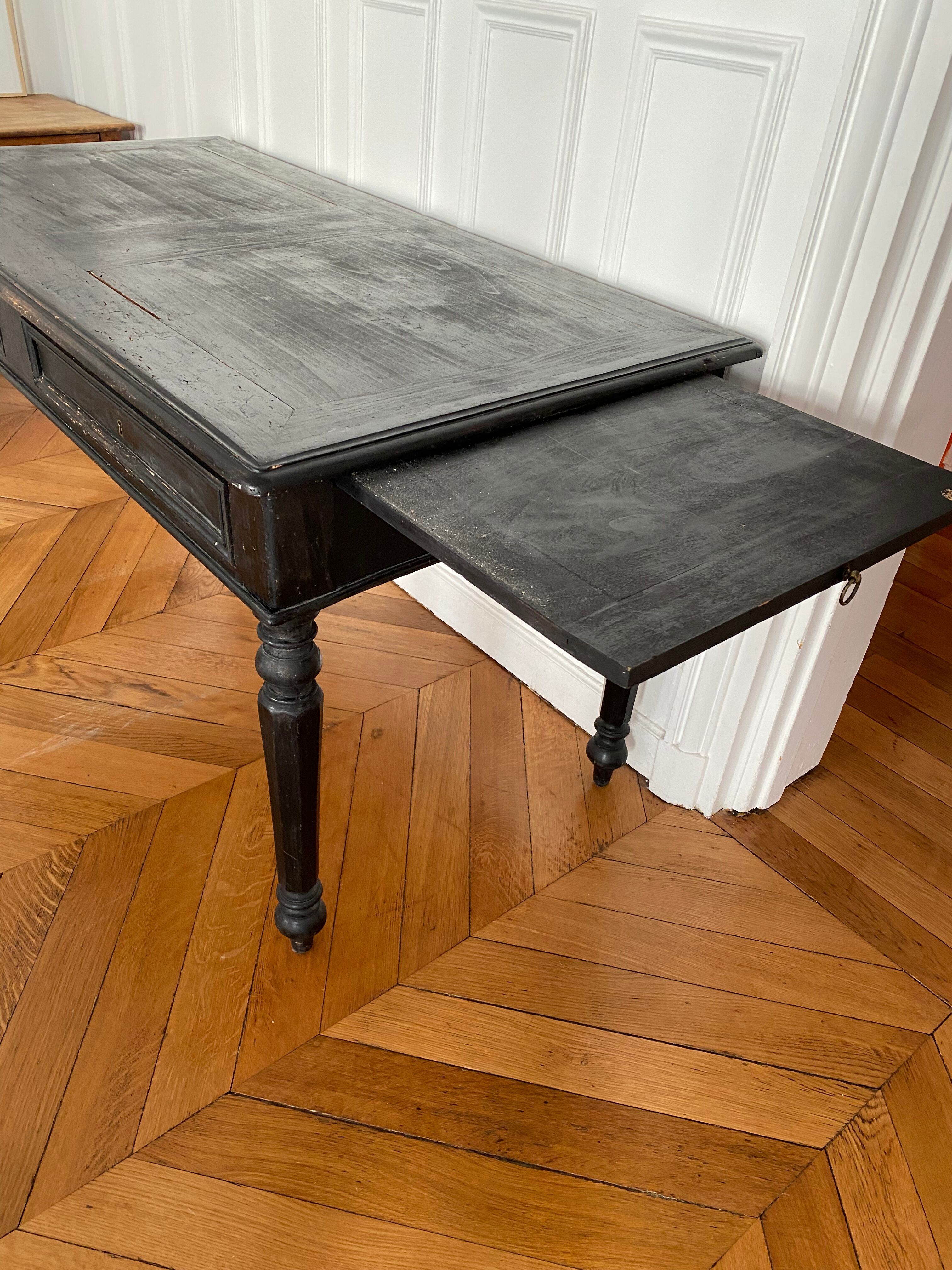 Antique Napoleon desk in blackened wood