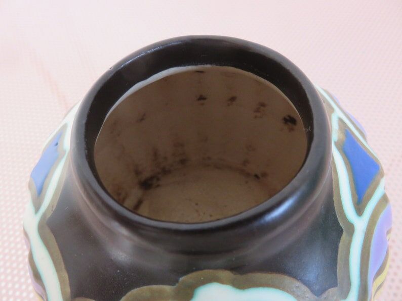 Bergen ceramic vase signed art deco 20s 30s