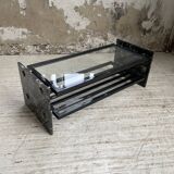 Coffee table year 80 Italian marble and glass