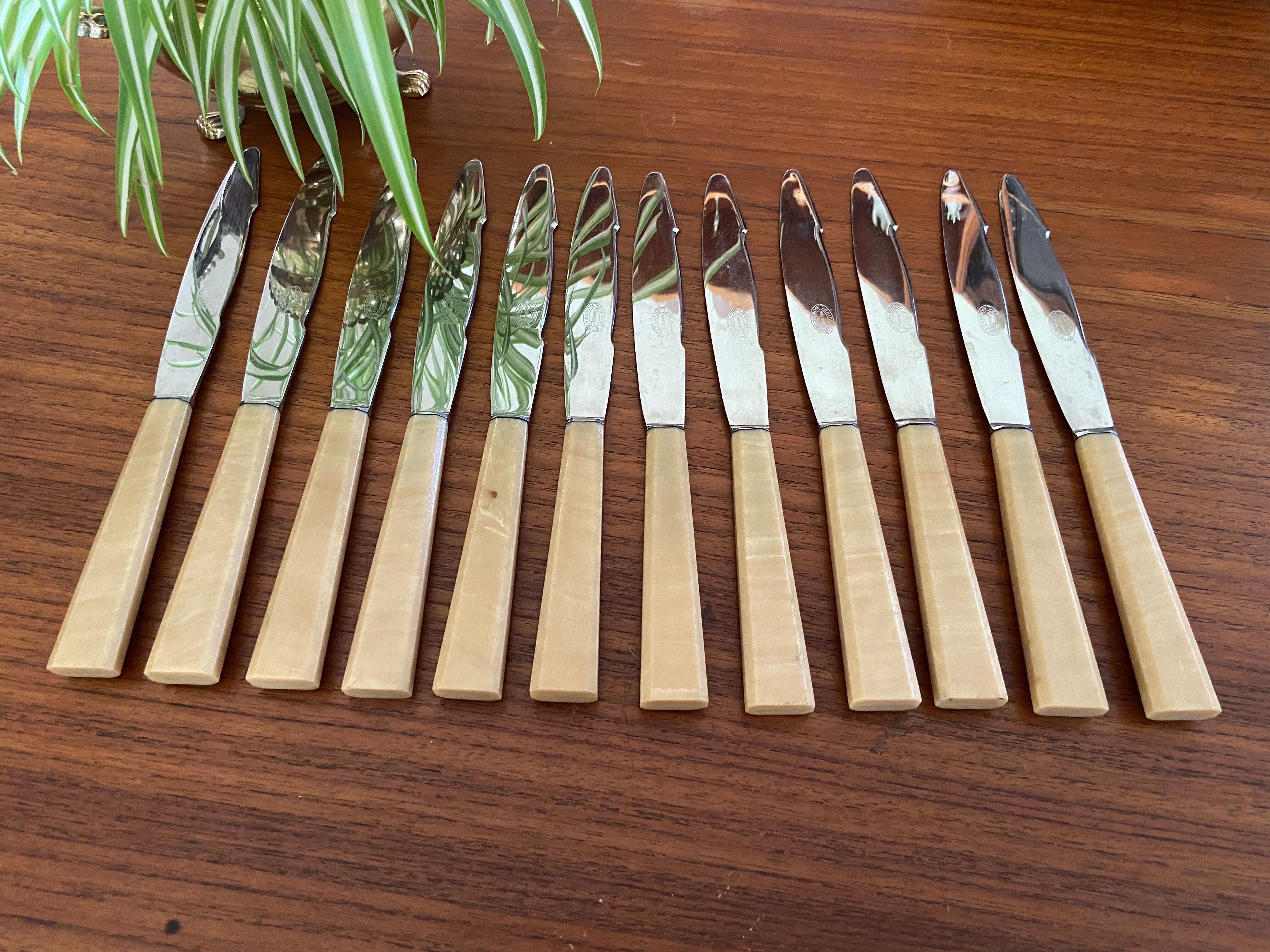 Series of 12 vintage table knives