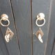 Industrial buffet four doors and four drawers black handles brushed brass patina