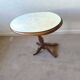 1950s Oval Pedestal Table with Beveled Mercury Mirror