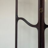 Art nouveau mahogany and glass concertina screen
