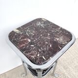 Table harness pedestal table chrome marble 1970