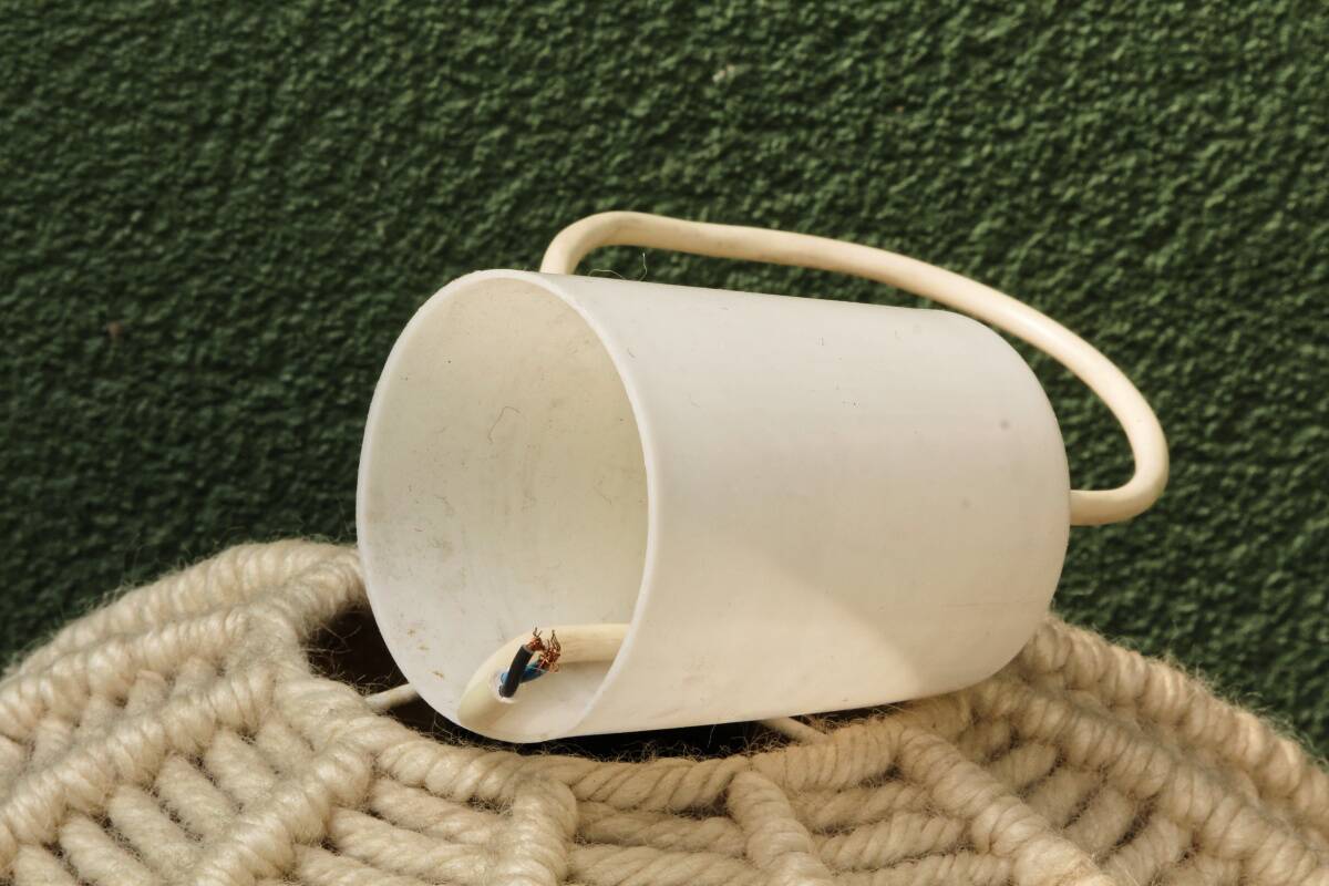 1970s two-tone wool pendant light, Germany