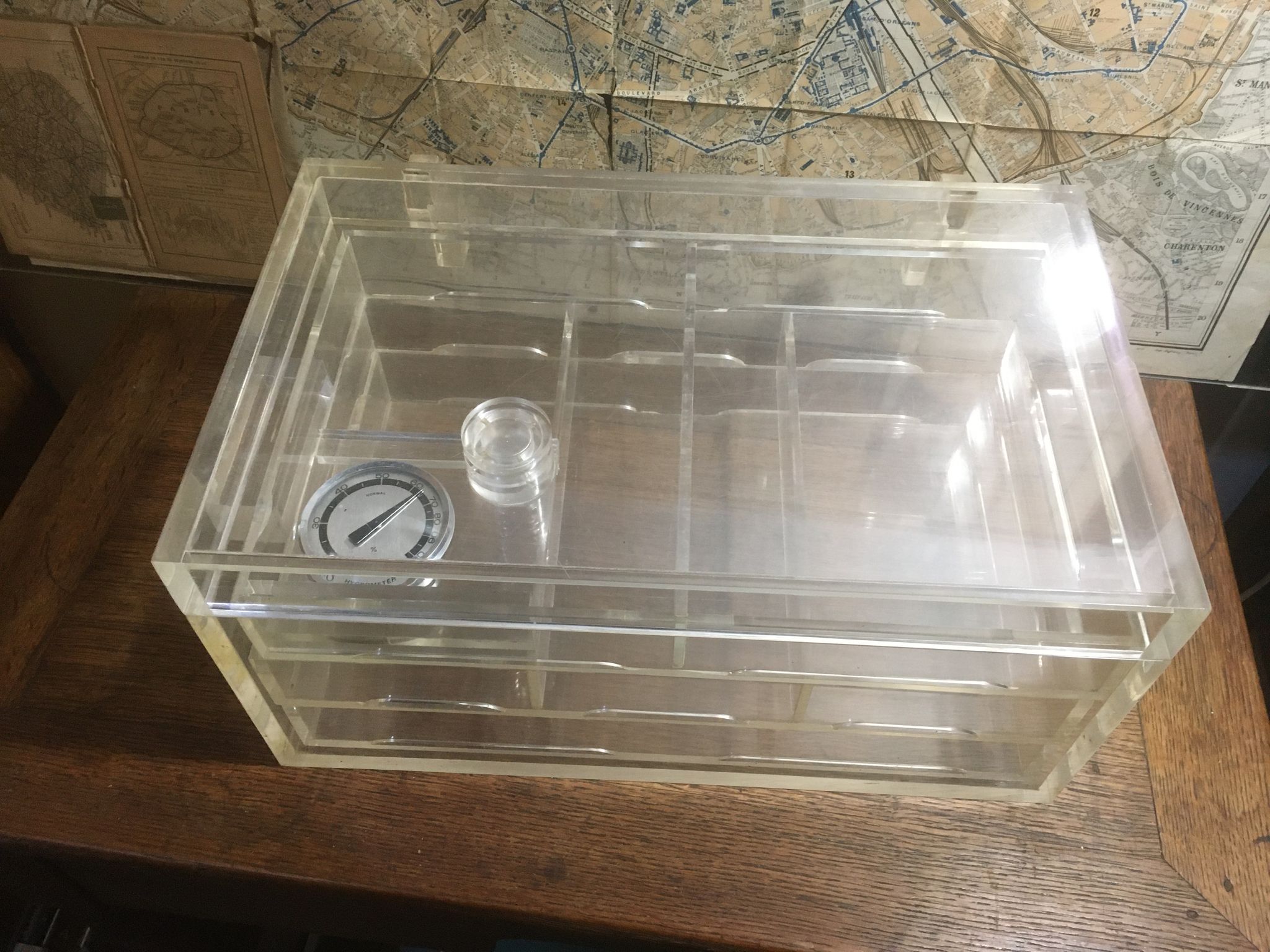 Vintage Plexiglas cigar cellar