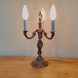 bronze 3-light chandelier, rococo style desk lamp