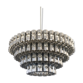 Lustre en tubes de métal chromé, années 60