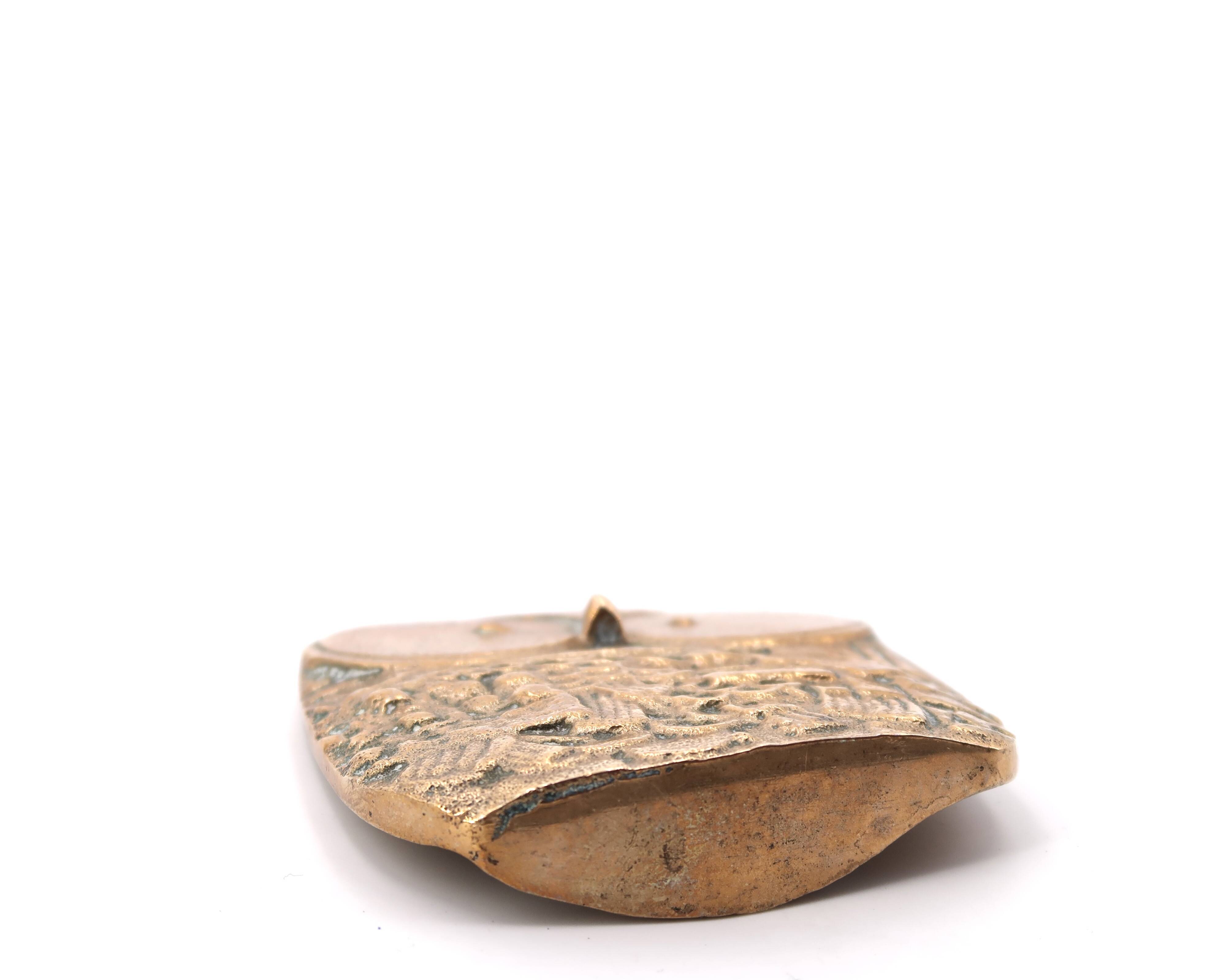 Bronze owl paperweight by Jarc, 1950s