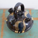 Glazed terracotta gargoulette with bird decoration