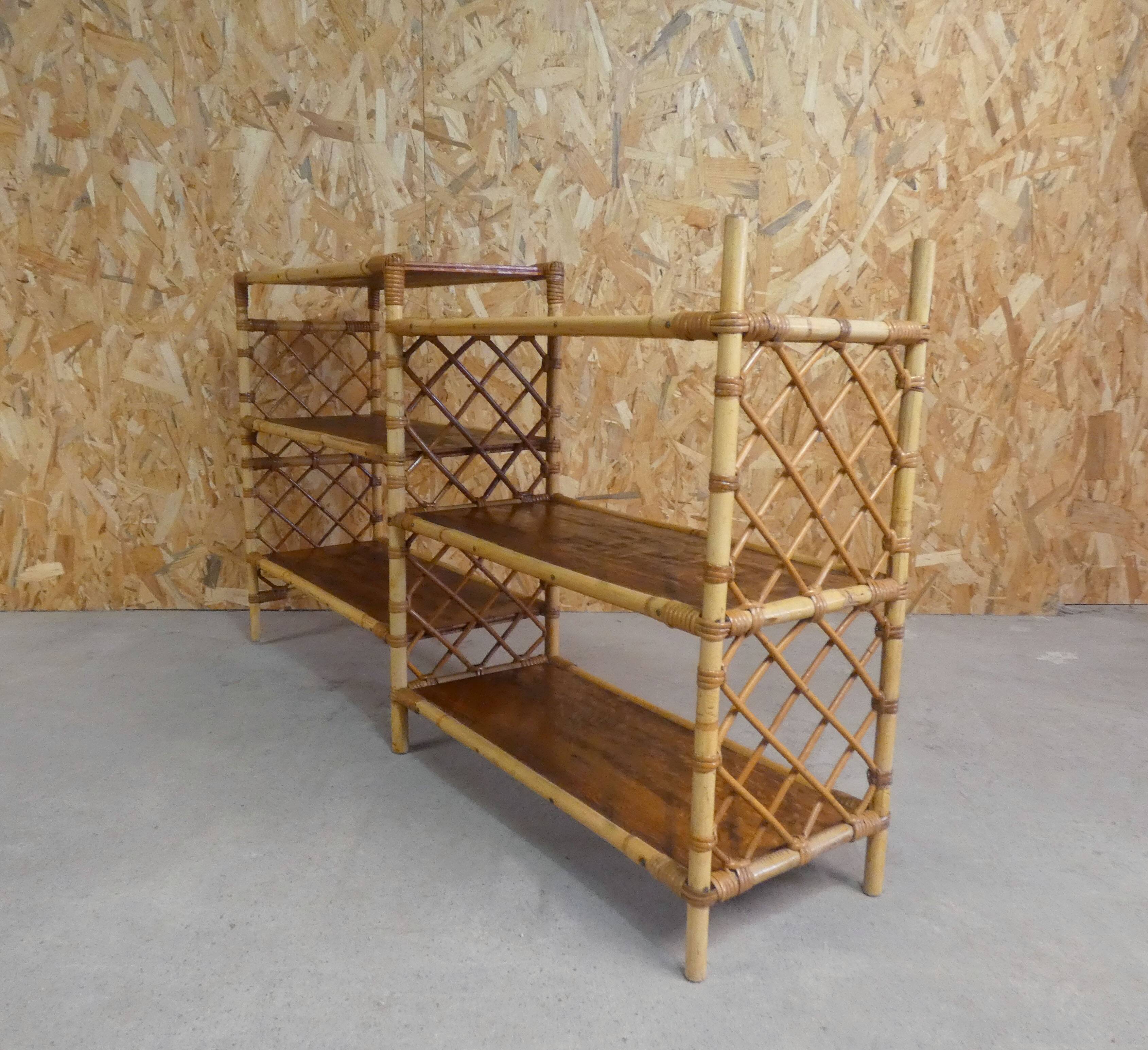 Rattan console shelf sideboard