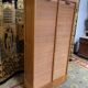 Double filing cabinet with notary curtains in solid oak 1960