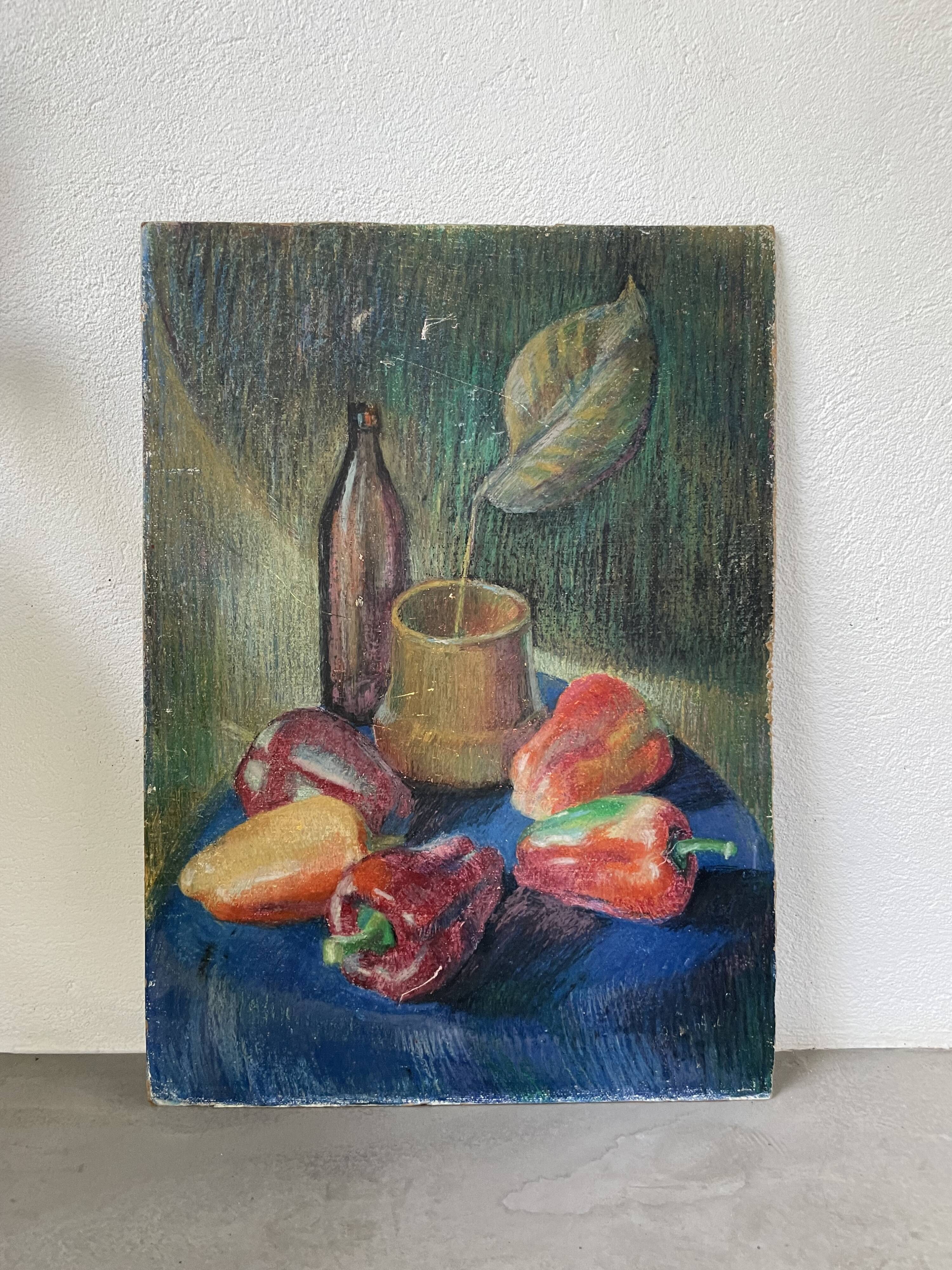 Oil pastel still life 1970
