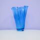 vintage mouth-blown blue glass vase